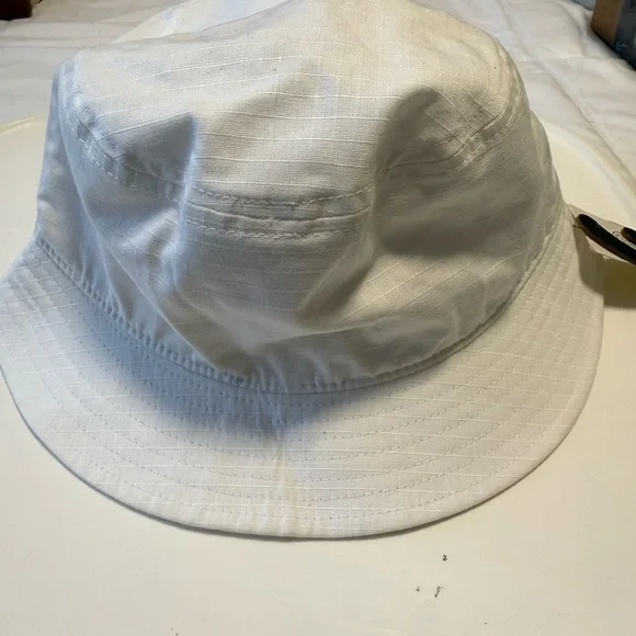 Adidas White Bucket Hat with pink Adidas logo. - Picture 3 of 6